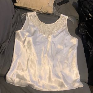 Cinema Eloile white lace and silk undershirt